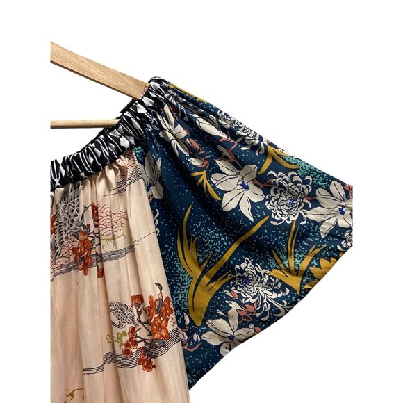 Free People Rocken Rochelle Off The Shoulder Floral Top Beige Size XS Boho Fall - Picture 9 of 14